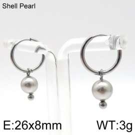 SS Shell Pearl Earrings