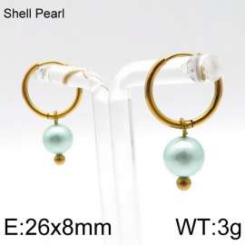 SS Shell Pearl Earrings