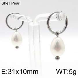 SS Shell Pearl Earrings