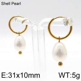 SS Shell Pearl Earrings