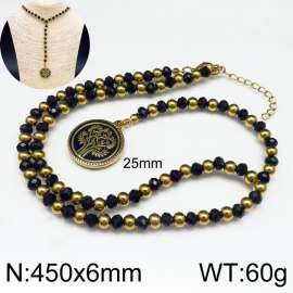 Stainless Steel Stone & Crystal Necklace