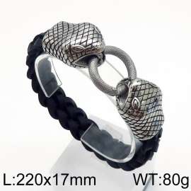 Stainless Steel Leather Bracelet