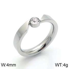 Stainless Steel Stone&Crystal Ring