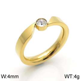 Stainless Steel Stone&Crystal Ring