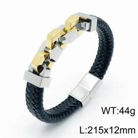 Stainless Steel Leather Bracelet