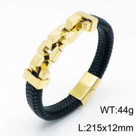 Stainless Steel Leather Bracelet