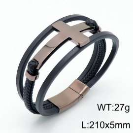 Stainless Steel Leather Bracelet