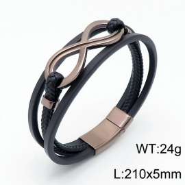 Stainless Steel Leather Bracelet