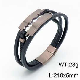 Stainless Steel Leather Bracelet