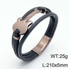 Stainless Steel Leather Bracelet