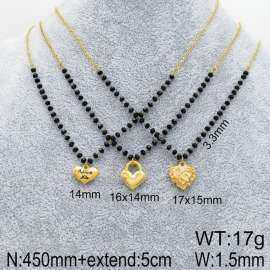 Stainless Steel Stone & Crystal Necklace
