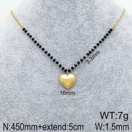 Stainless Steel Stone & Crystal Necklace