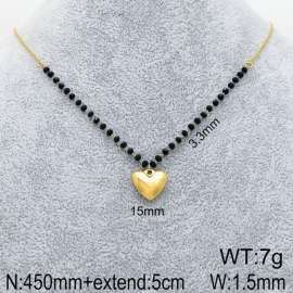 Stainless Steel Stone & Crystal Necklace