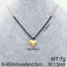 Stainless Steel Stone & Crystal Necklace