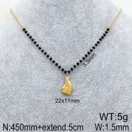 Stainless Steel Stone & Crystal Necklace