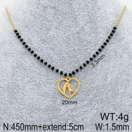 Stainless Steel Stone & Crystal Necklace