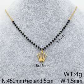 Stainless Steel Stone & Crystal Necklace