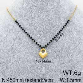 Stainless Steel Stone & Crystal Necklace