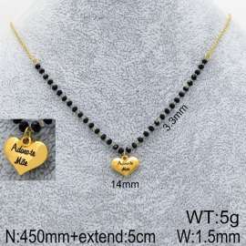 Stainless Steel Stone & Crystal Necklace