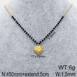 Stainless Steel Stone & Crystal Necklace
