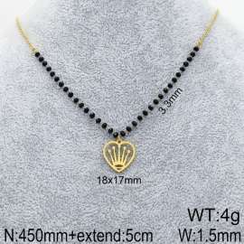 Stainless Steel Stone & Crystal Necklace