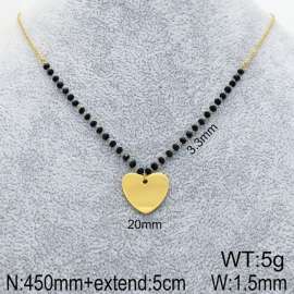 Stainless Steel Stone & Crystal Necklace