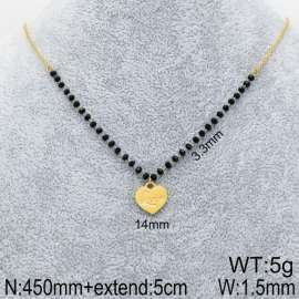 Stainless Steel Stone & Crystal Necklace
