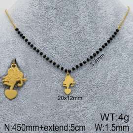 Stainless Steel Stone & Crystal Necklace