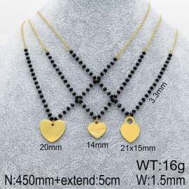 Stainless Steel Stone & Crystal Necklace