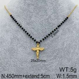 Stainless Steel Stone & Crystal Necklace