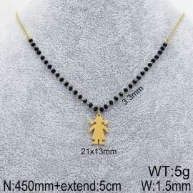 Stainless Steel Stone & Crystal Necklace