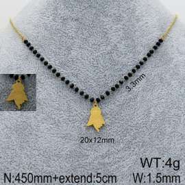 Stainless Steel Stone & Crystal Necklace