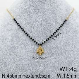 Stainless Steel Stone & Crystal Necklace