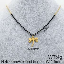 Stainless Steel Stone & Crystal Necklace