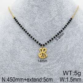Stainless Steel Stone & Crystal Necklace
