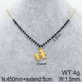 Stainless Steel Stone & Crystal Necklace