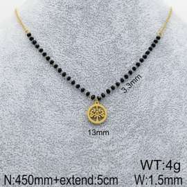 Stainless Steel Stone & Crystal Necklace