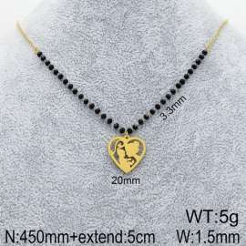 Stainless Steel Stone & Crystal Necklace