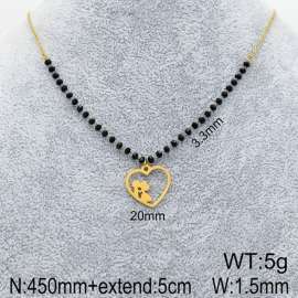 Stainless Steel Stone & Crystal Necklace