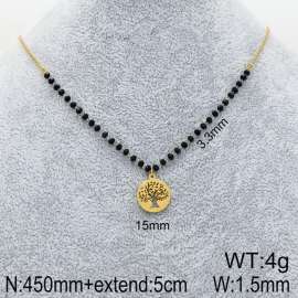 Stainless Steel Stone & Crystal Necklace