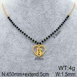Stainless Steel Stone & Crystal Necklace