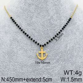 Stainless Steel Stone & Crystal Necklace