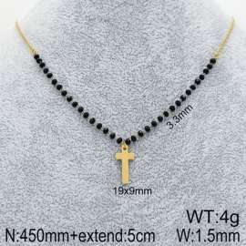 Stainless Steel Stone & Crystal Necklace