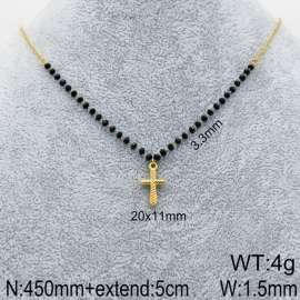 Stainless Steel Stone & Crystal Necklace