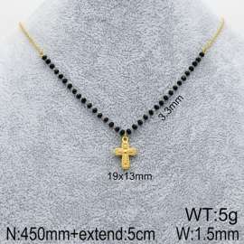 Stainless Steel Stone & Crystal Necklace