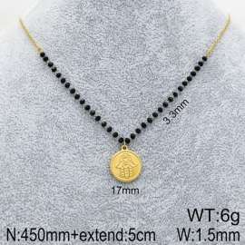 Stainless Steel Stone & Crystal Necklace