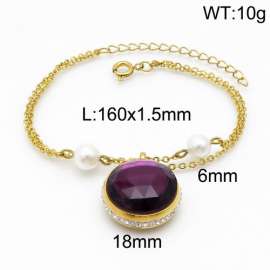 Stainless Steel Stone Bracelet