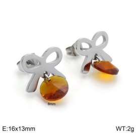 Stainless Steel Stone&Crystal Earring