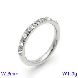 Stainless Steel Stone&Crystal Ring