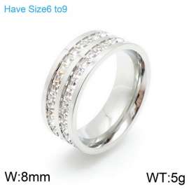 Stainless Steel Stone&Crystal Ring